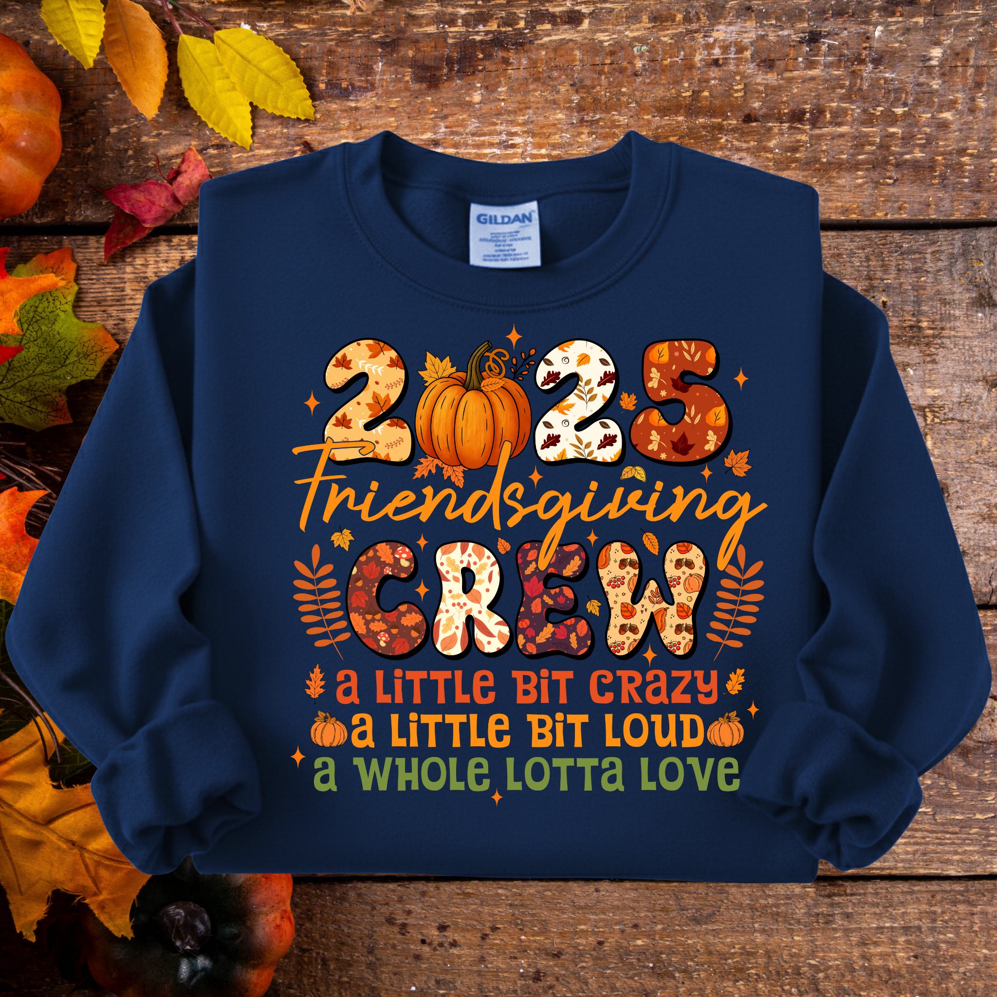 2025 Friendsgiving Crew Sweatshirt – Funny Thanksgiving Friends Shirt, Cozy Fall Pullover, Matching Friendsgiving Shirts