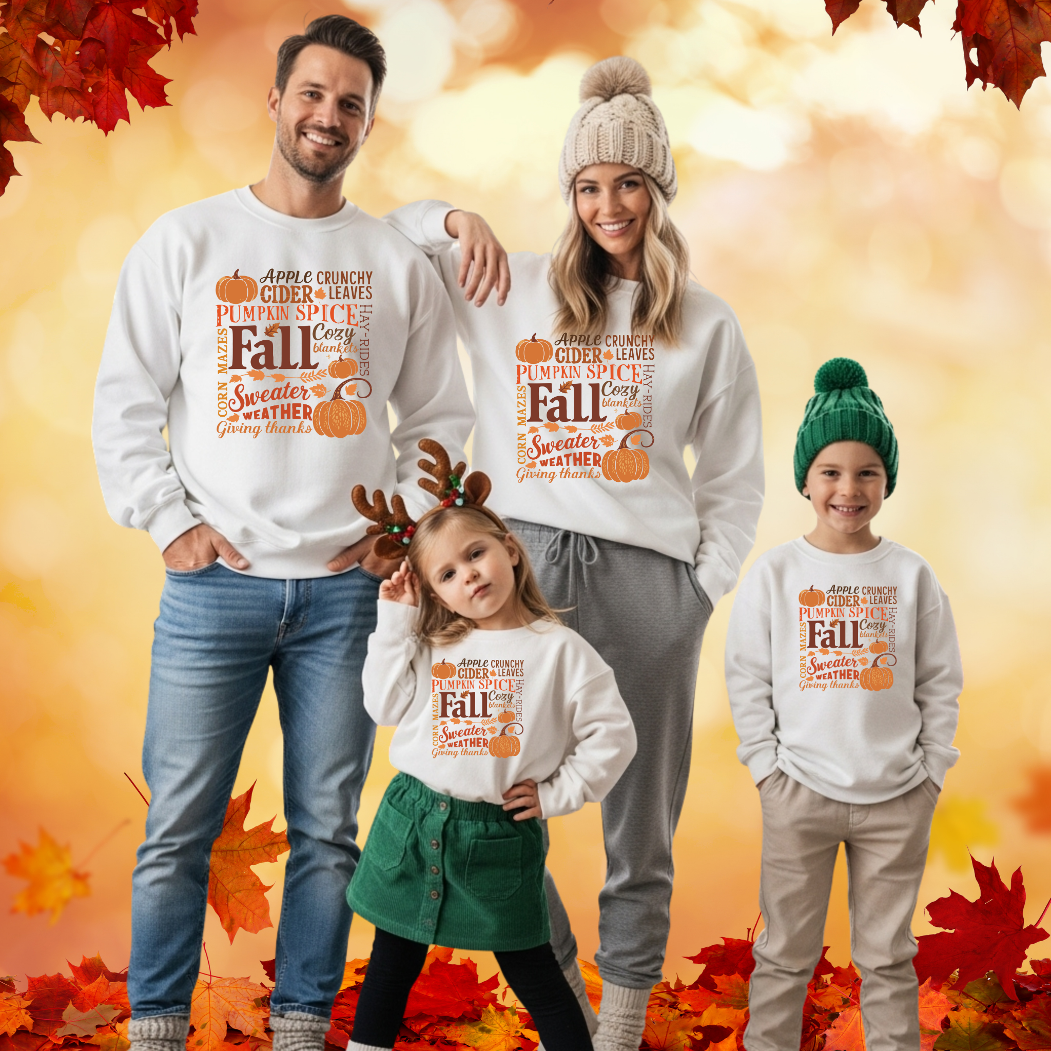 Fall Vibes Sweatshirt – Pumpkin Spice, Sweater Weather, Cozy Autumn Crewneck