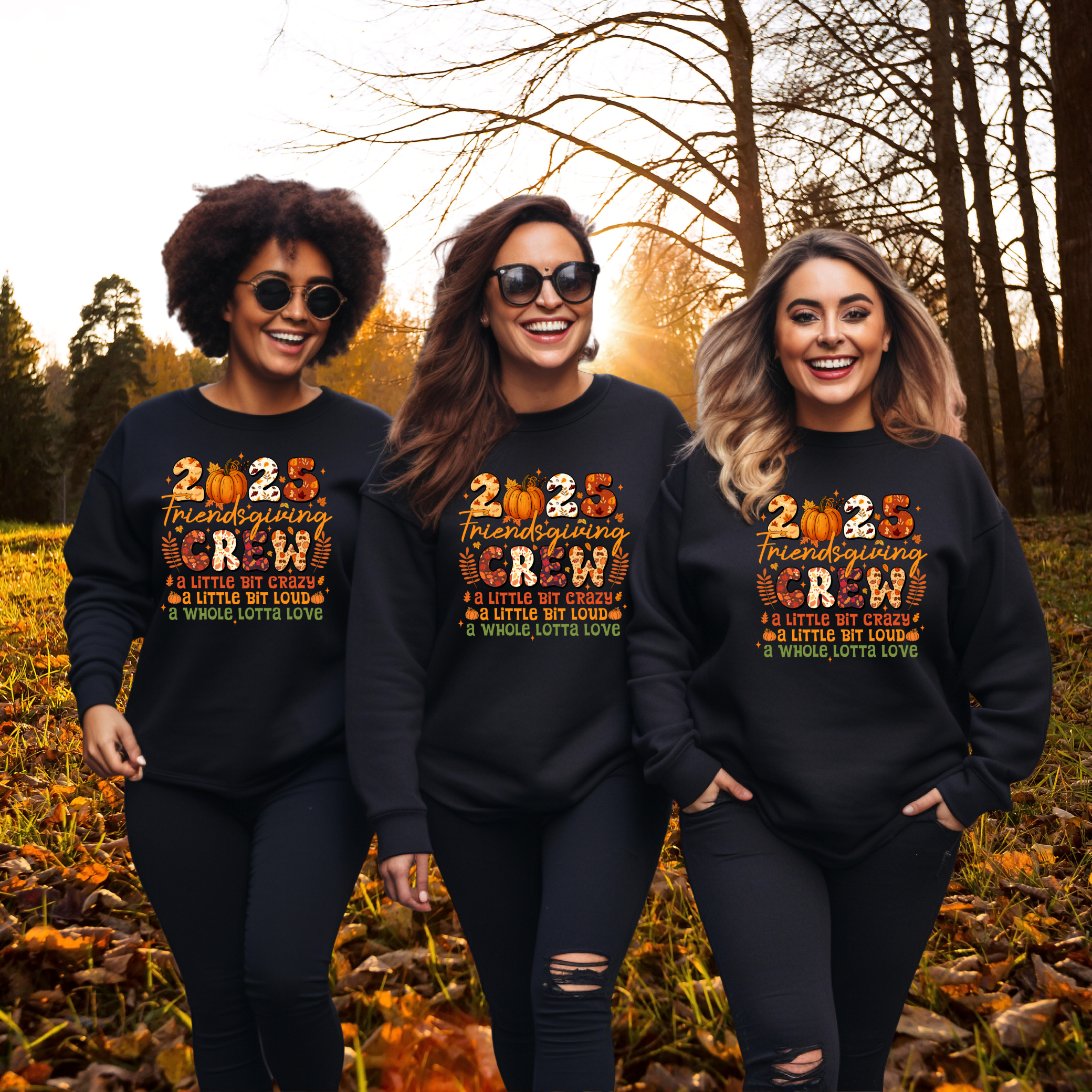 2025 Friendsgiving Crew Sweatshirt – Funny Thanksgiving Friends Shirt, Cozy Fall Pullover, Matching Friendsgiving Shirts